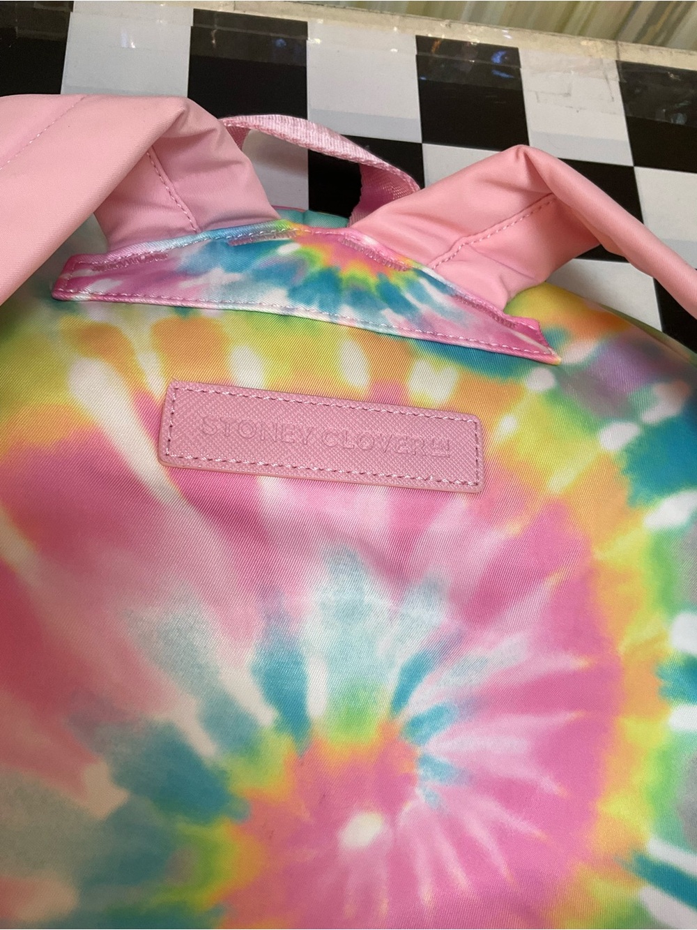 Stoney Clover Lane Pastel Tie-Dye Backpack - Pink, Blue, Yellow, Green - Picture 8 of 8